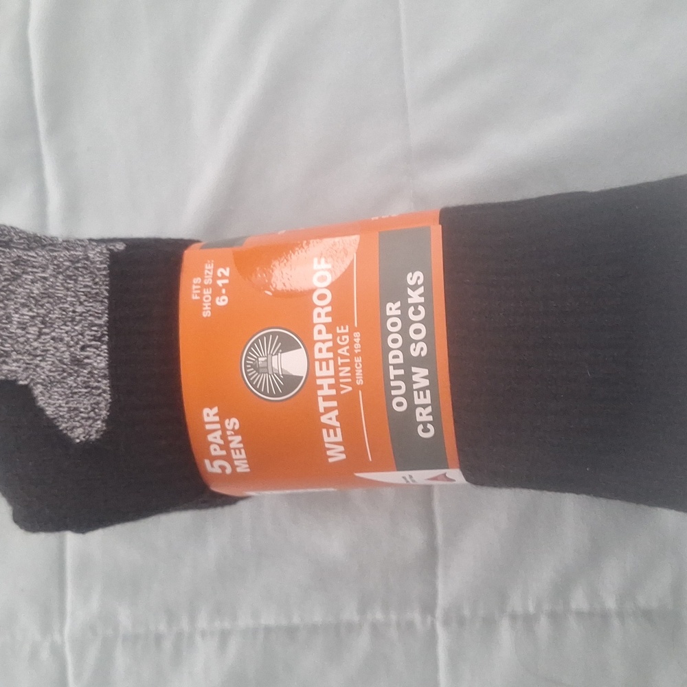 COPY - Men's 5 pack weatherproof outdoor crew socks